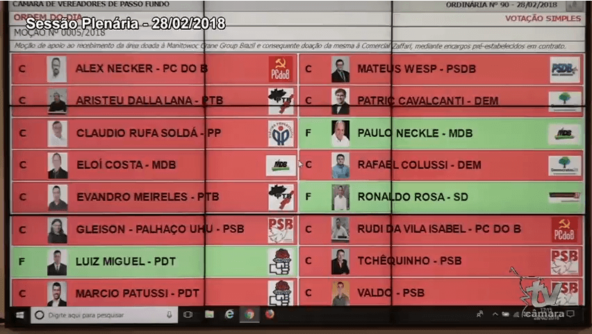 Sessão Plenária de 28/02/2018