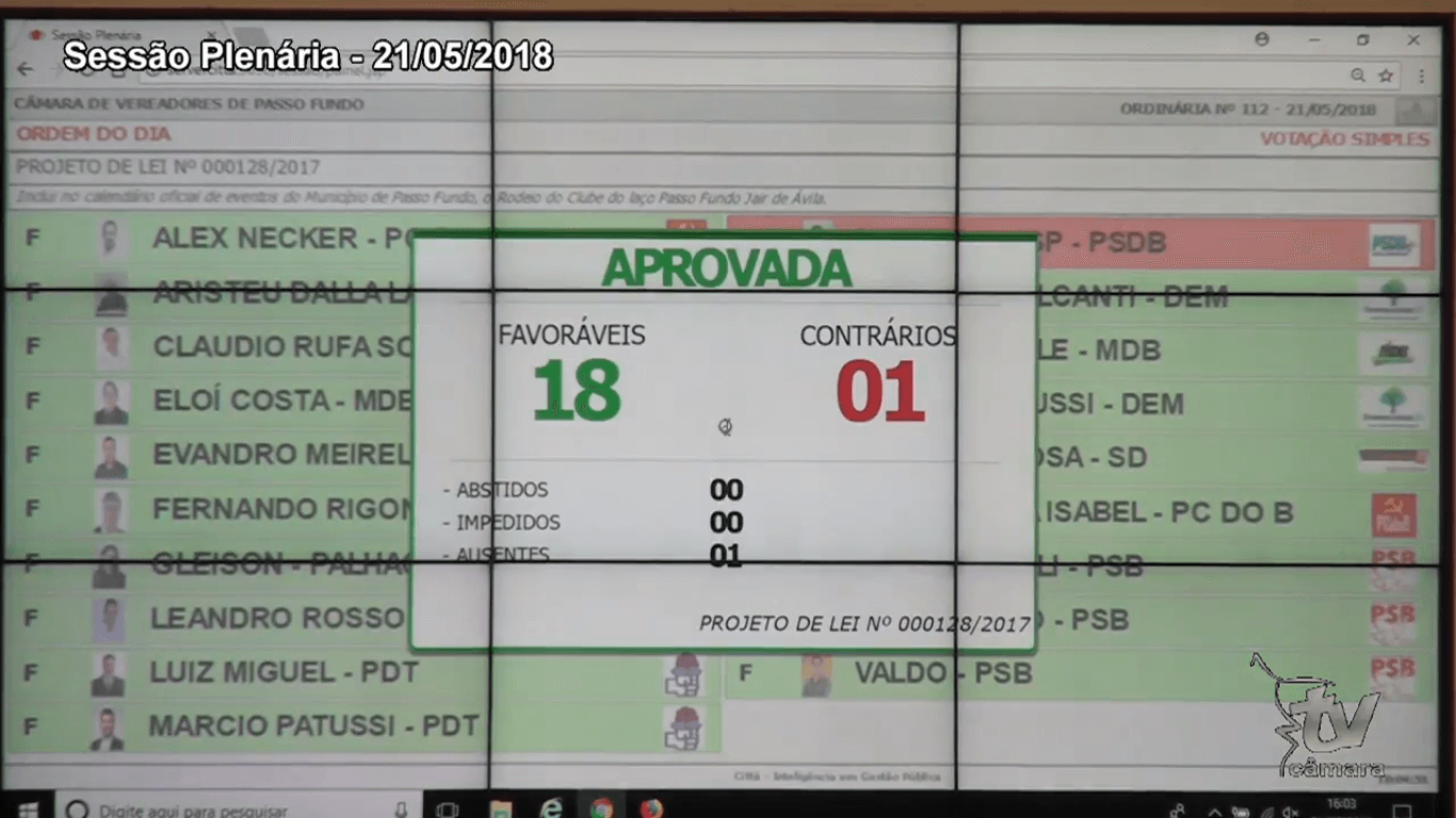 Calendário de eventos do município