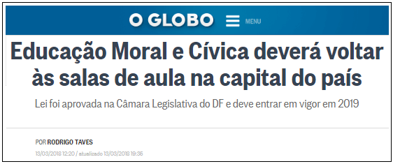 Educação Moral e Cívica no DF